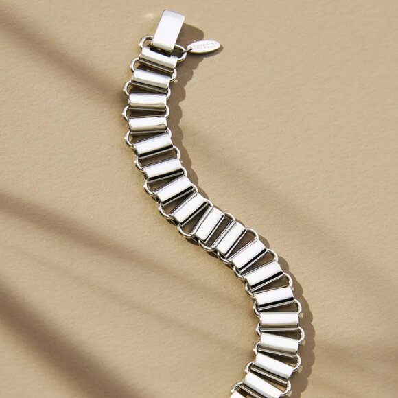 Anthropologie 14K Gold Plated Serefina Ribbon Link Bracelet - Picture 7 of 7